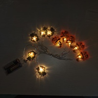 Halloween LED-Lichterkette mit Hexenhut, Sensenmann und Totenkopfmotiven, Batteriebetrieben, Wasserdicht, für Außendekoration