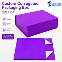 Boîte en carton ondulé personnalisée de luxe, pliable, recyclable, de qualité supérieure, couleur violette mate, OEM/ODM, pour bijoux, cosmétiques, parfums