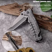 Couteau pliant de survie d'urgence pour barbecue en acier inoxydable Portable outil de fenêtre cassé multifonctionnel lave-vaisselle sûr pour droitier