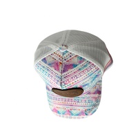 Casquette de baseball en maille pour enfants en coton avec logo en patch en cuir réglable personnalisé 5 panneaux Casquette de camionneur pour enfants à rayures Vente en gros