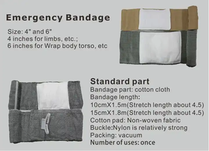 효과적인 출혈 조절을위한 상처 관리를위한 응급 외상 이스라엘 필드 드레싱 이스라엘 붕대 - Product Image 5