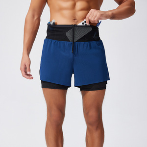 <span class=keywords><strong>Pantalones</strong></span> <span class=keywords><strong>Cortos</strong></span> Deportivos para <span class=keywords><strong>Hombre</strong></span>, para Trail Running, con Cordón, Cintura Alta, Doble Capa, para <span class=keywords><strong>Senderismo</strong></span> al Aire Libre - Product Image 4