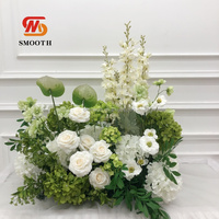 Mulus Musim Semi hutan putih hijau untuk pernikahan lorong rangkaian bunga Bridal Shower lantai bunga untuk acara pernikahan