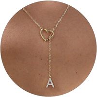 Collier Pendentif Lettre Initiale A-Z en Laiton Plaqué Or 18K avec Strass Scintillants, Vente en Gros OEM Personnalisée pour Femmes