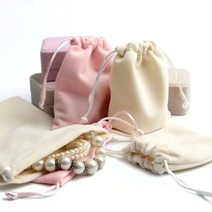 High-Quality Jewelry Pouches Velvet <b>Drawstring</b> <b>Bags</b> with Custom Logo Printing - Product Image 1