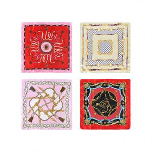 Pañuelos Pequeños Cuadrados de Seda de Poliéster con Cadena y Flores, con Logotipo Personalizado, de 50 cm, a la Moda, al por Mayor para Mujer, YKH0084 - Product Image 6