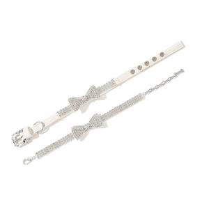 Collar blanco para perro, con lazo - Product Image 4