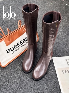 Bottes hautes pour femmes <span class=keywords><strong>en</strong></span> <span class=keywords><strong>cuir</strong></span> véritable noir haut de gamme, style western décontracté, avec plateforme unique et fermeture éclair arrière, chaussures tendance pour femmes - Product Image 2