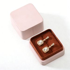 Caja para Pendientes de Cuero PU Elegante Fabricada en Fábrica con Tapa y Base, Inserto Personalizado, Logotipo Privado, Embalaje de Joyería al por Mayor - Product Image 2