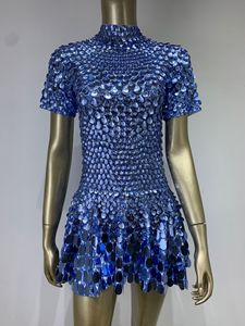 BH1320 superventas vestido de una pieza de manga corta de <span class=keywords><strong>moda</strong></span> de lentejuelas longitud <span class=keywords><strong>Midi</strong></span> para fiestas de club nocturno actuaciones de Gala - Product Image 6