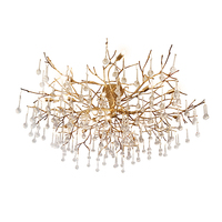 Luxus Gold Messing Kronleuchter Pendel leuchte Innen dekorative mund geblasene Kunst Glas hängen Licht moderne LED Kristall Kronleuchter
