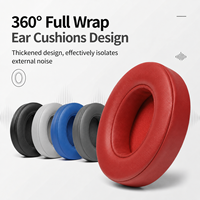 Bantalan Telinga Pengganti Kulit Domba Lembut untuk Headphone Nirkabel Beats Studio 2/3, Bantalan Telinga Busa Memori Isolasi Kebisingan