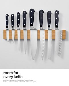 High Quality Custom Wood Knife Block Holder Magnetic Tool Holder Durable Bamboo Magnetic Knife Strip for Kitchen - Product Image 3