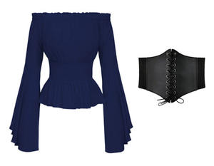 <span class=keywords><strong>Pirata</strong></span> Medieval Renacimiento Camisas <span class=keywords><strong>de</strong></span> manga larga Cintura Top Halloween Ancho Cuero Armadura Cinturón Steampunk Cintura Disfraces <span class=keywords><strong>de</strong></span> <span class=keywords><strong>pirata</strong></span> - Product Image 6