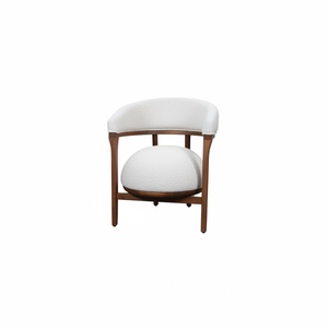Elegant Modern Wooden Lounge <b>Chair</b> Comfortable <b>Round</b> Padded Seat Durable Curved Backrest for Outdoor and Indoor Spaces - Product Image 2