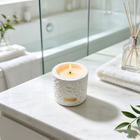 Bougie d'aromathérapie en cire de soja texturée effet béton avec mèche en bois, parfum d'ambiance élégant pour la maison, décoration cadeau de mariage, coffret cadeau personnalisé