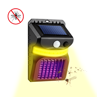 Tueur d'insectes électrique solaire anti-moustiques avec éclairage LED, lampe de camping carrée en plastique solide et étanche