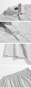Ensemble de t-shirts POLO d'été décontractés pour hommes, manches courtes avec col ample, méthode de tissage en tricot - Product Image 5