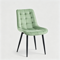 Chaise de salle à manger de luxe en velours rose capitonnée avec pieds en plastique pour appartement et maison (vente en gros)