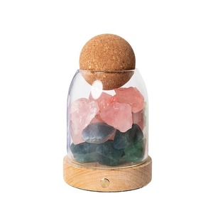 Nuovo stile per <span class=keywords><strong>la</strong></span> casa di lusso aromaterapia naturale di cristallo di <span class=keywords><strong>pietra</strong></span> deodorante essenziale ametista regalo Set con luce notturna - Product Image 4