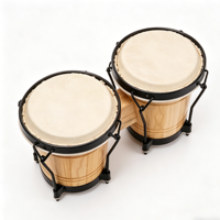 Wholesale Natural Light Wood Bongo Drum Set, Sheepskin Head Hand Percussion Custom Logo for Music Teaching & Performance