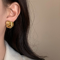 Anting geometris mode Eropa dan Amerika anting-anting logam besar modis Vintage