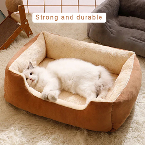Soft Rectangular <b>Cat</b> Bed Cave With Removable Cover Durable <b>Plush</b> Pet Bed For Indoor <b>Cats</b> All Seasons Luxury <b>plush</b> pet bed - Product Image 1