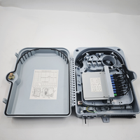 Kotak Terminal Fiber Optik FTTH 24 Core ABS Tahan Air untuk Dinding dengan Adaptor SC Simplex 4 Lubang Kabel