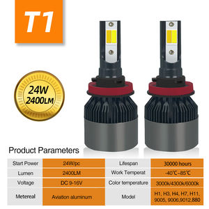 Sfida T1 6000K Led Koplamp H4/H7 Lampen 12V 24W 2400 Lumen Universele Montage Voor Kleine Auto 'S En Stadsauto 'S - Product Image 5