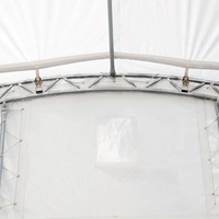 Abri dôme en toile pour conteneur maritime 30' x 20', résistant au vent et aux charges de neige, pour le stationnement et le stockage de voitures en extérieur