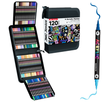 Ensemble de papeterie, fournitures scolaires, marqueurs acryliques, marqueurs d'art à double pointe, marqueurs de peinture acrylique pour le coloriage