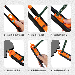 Contour <b>Gauge</b> Plastic <b>Measuring</b> <b>Tool</b> With Wooden Rods For Woodworking And Precision Tracing - Product Image 3