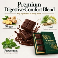 Complément Alimentaire au Chocolat Noir pour le Confort Digestif : Carrés de Chocolat au Gingembre, Fenouil et Menthe Poivrée