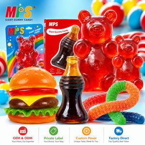 Usine <span class=keywords><strong>Bonbon</strong></span> Personnalisé Gummy Surdimensionné Ours Géant Vers Burger Différentes Tailles et Emballage Saveur Fruitée Dessin Animé En Vrac Gros <span class=keywords><strong>Bonbon</strong></span> - Product Image 1