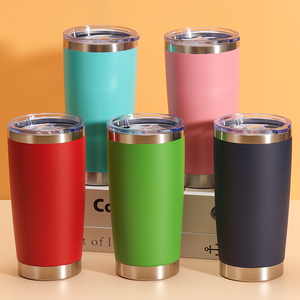 Bouteille d'eau à double paroi isolée, gobelet à bière sous vide isolé avec couvercle, tasse à café, mug en acier inoxydable de voyage, garde au froid pendant 12 heures - Product Image 2