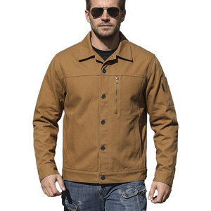Chaqueta de Trabajo Vintage de Lona Resistente 100% Algodón con Logotipo Personalizado, Resistente a la Abrasión, con Múltiples Bolsillos y Botones Metálicos, Ropa de Trabajo OEM - Product Image 1