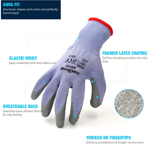 Guantes DE TRABAJO recubiertos de goma Guante de inmersión de látex de nitrilo Guantes de trabajo y jardinería - Product Image 2
