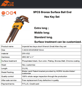 Chrome Vanadium Thép L-Hình Hexagon Key 1.5Mm-10Mm Allen Cờ Lê Trong Metric OEM Cấp Công Nghiệp Cho Tự Làm Dự Án - Product Image 6