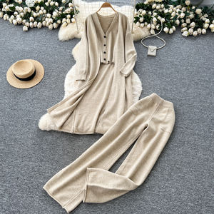 Abito due pezzi da donna pantaloni affusolati a vita alta <span class=keywords><strong>con</strong></span> manica lunga cappotto da ufficio abbigliamento professionale da donna 2 pz - Product Image 5