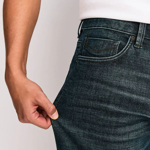 Fabricant OEM – Jean tissé uni pour homme, coupe droite, tissu doux, taille mi-haute, décontracté, pour usage quotidien, haute qualité - Product Image 4