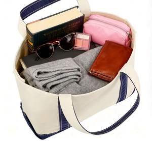 Sac fourre-tout en toile élégant avec une poche extérieure, fermeture éclair supérieure, sac en toile réutilisable pour les essentiels quotidiens, personnalisable - Product Image 2