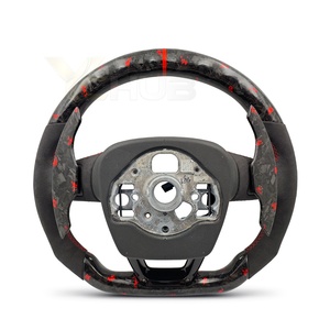 Volante Personalizado de Fibra de Carbono Forjado Rojo para <span class=keywords><strong>Audi</strong></span> Q5L Q3 Q5 Q7 Q8 A4 A5 <span class=keywords><strong>A6</strong></span> A7 C8 S5 S7 B9 B8 RS3 RS5 RS7 - Product Image 2
