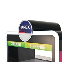 Présentoir à tabac APEX Premium à 4 niveaux, éclairé par LED, poli, écologique, style moderne, comptoir personnalisé pour