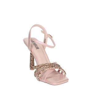 Sandali lilla con tacco da donna con cinturino alla caviglia con punta quadrata scarpe da sposa a punta superiore in pizzo 24790 - Product Image 5
