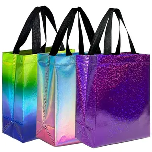 Оптовая продажа, изготовленный на заказ логотип, модный дизайн, металлическая ламинированная полипропиленовая Нетканая сумка для покупок