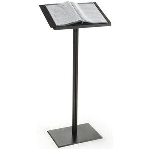 Podio de Acrílico Negro con <span class=keywords><strong>Base</strong></span> Cuadrada de Aluminio, <span class=keywords><strong>Atril</strong></span> de Plástico, Púlpito - Product Image 2