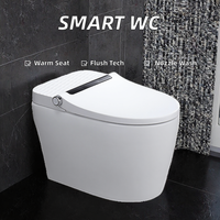 honajo Homedec Toilette intelligente de luxe à chasse automatique, sans bride, allongée, en céramique, avec chasse d'eau par siphon et siège chauffant intelligent