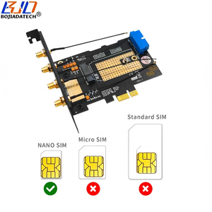 Adattatore Wireless PCI Express 1X PCI-E X1 a NGFF M.2 B-key con Supporto per 2 Schede NANO <span class=keywords><strong>SIM</strong></span> e 4 Antenne per Modem Modulo WWAN 5G 4G Lte - Product Image 4