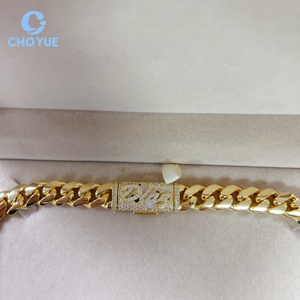 Cadena cubana de eslabones Miami de 14 mm de plata de ley 925 con diamantes de moissanita VVS, estilo hip hop, joyería lisa - Product Image 5