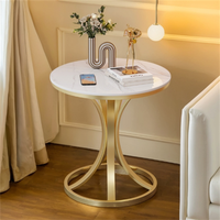 Table basse moderne en or de luxe, petite, écologique, durable, base en métal, plateau rond en ardoise, table d'appoint pour canapé, table à thé